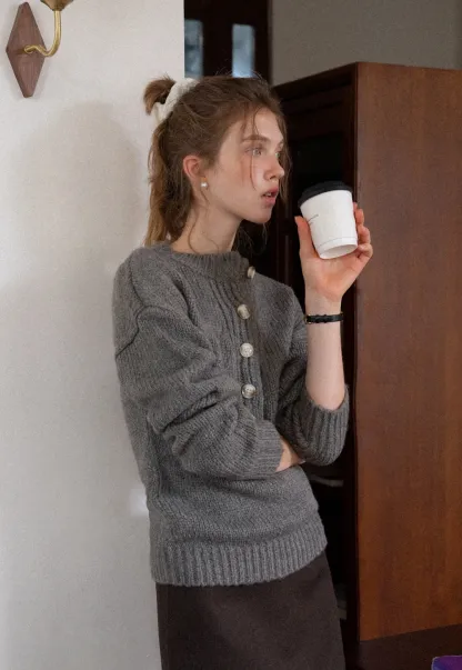 Womens Long Sleeve Mock Neck Sweater