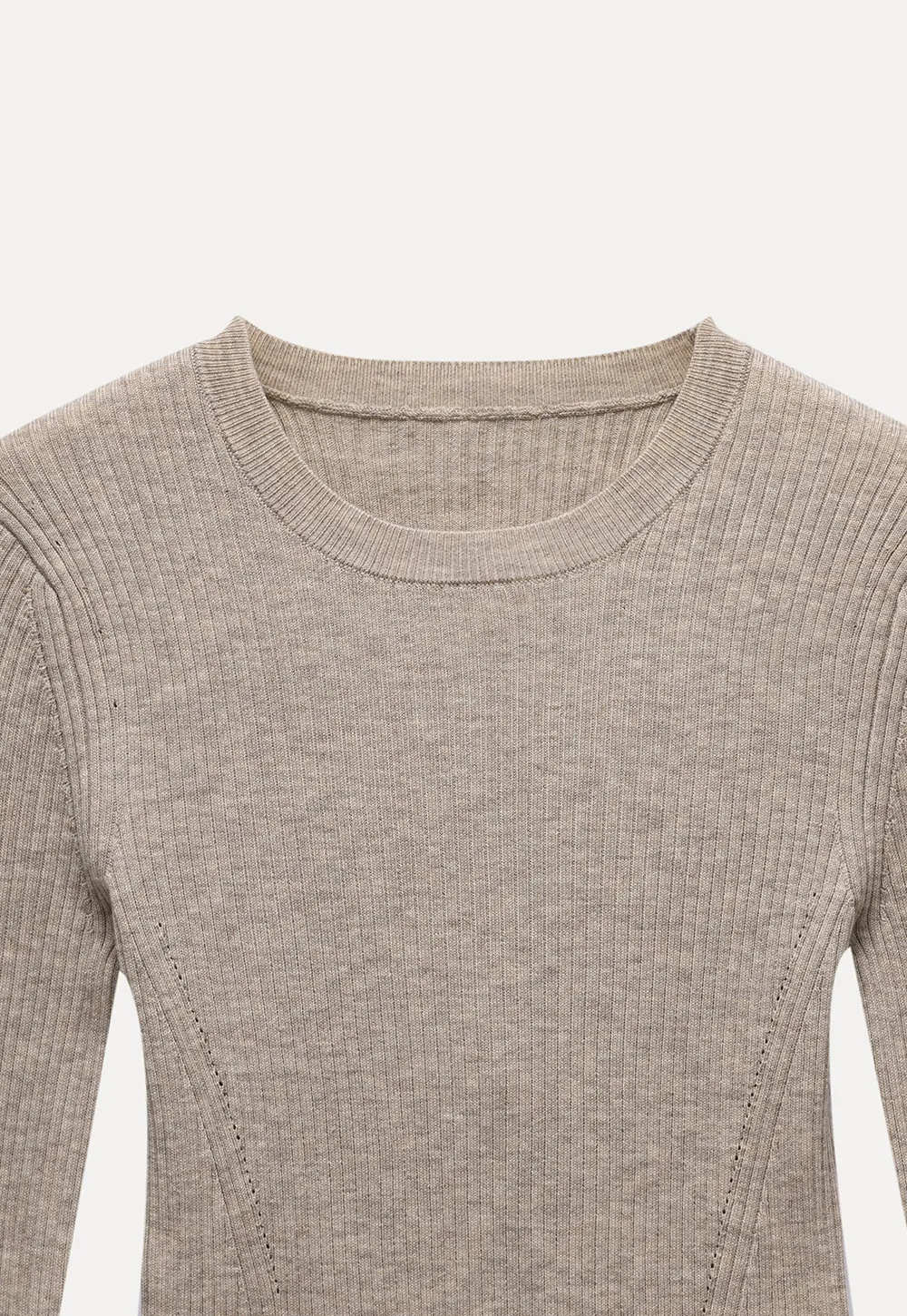 Womens Colorblock Ribbed Knit Long Sleeve Top