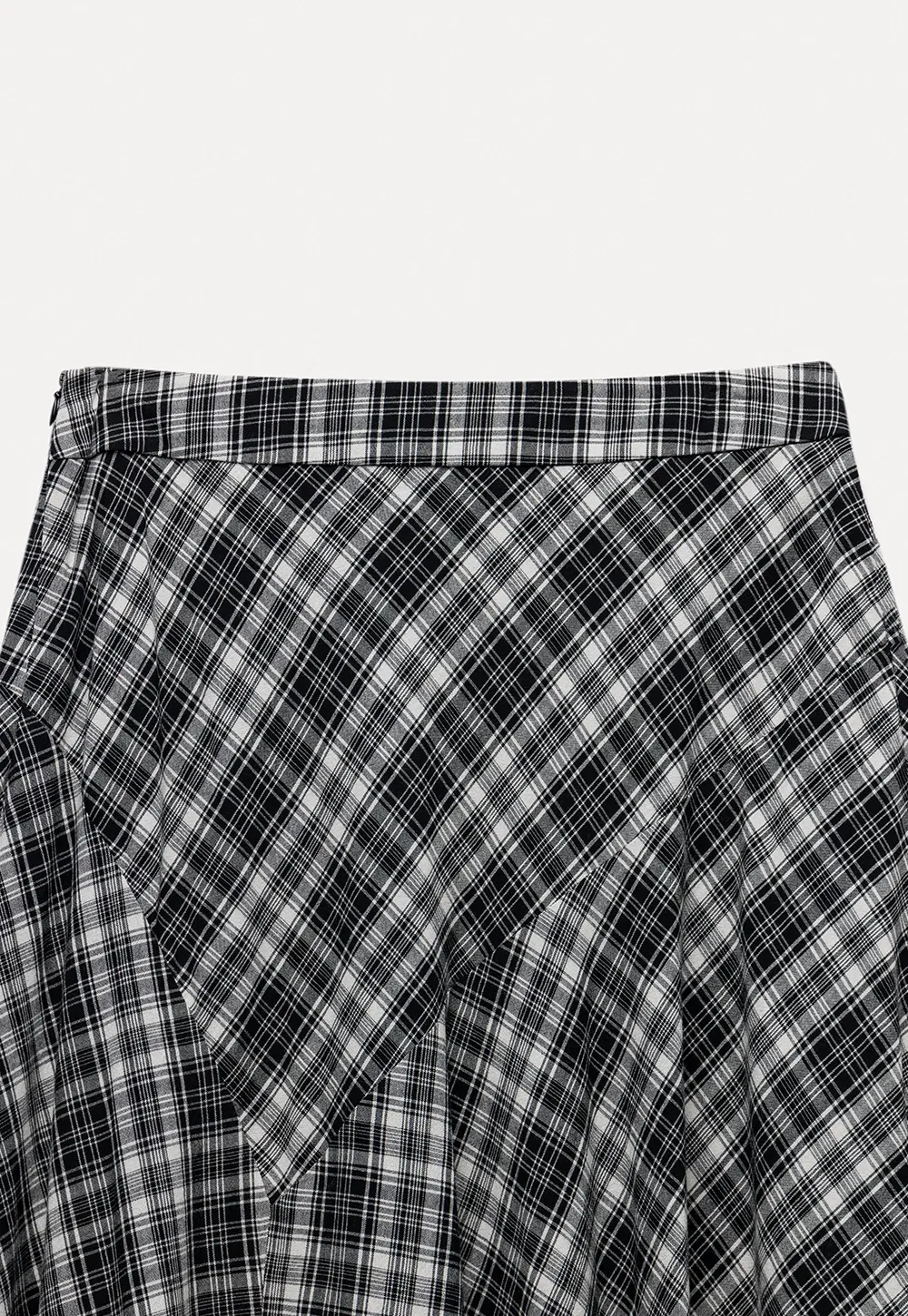 High Waist Tartan Flared Skirt Vintage Style