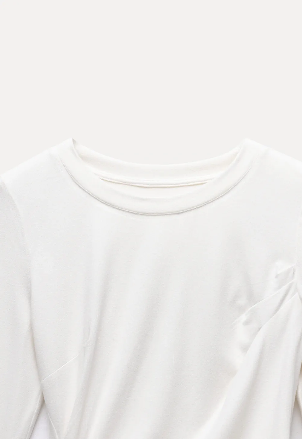 Womens Slim Fit White Long Sleeve Top