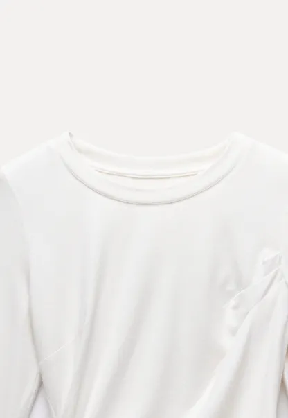 Womens Slim Fit White Long Sleeve Top