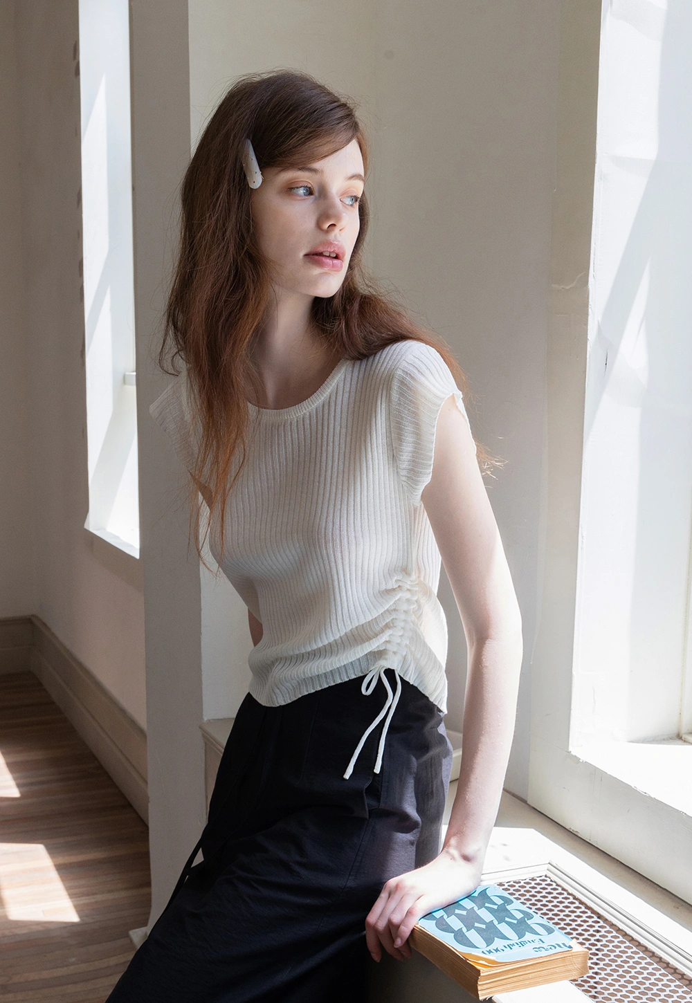 Women's Ribbed Tie-Side Top