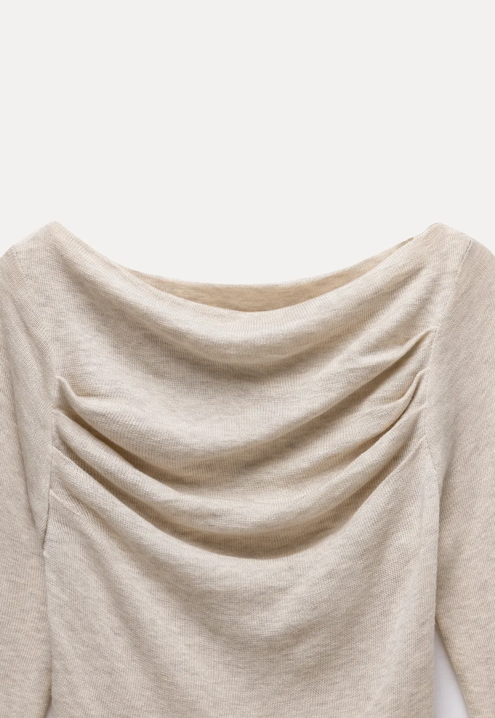 Draped Neck Top and Maxi Skirt Set