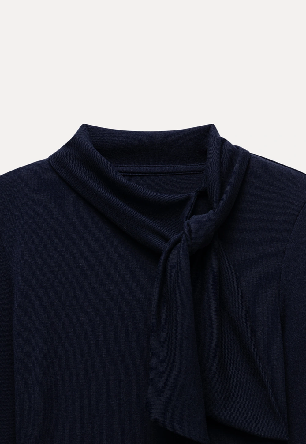 Womens Long Sleeve Tie Neck Tee