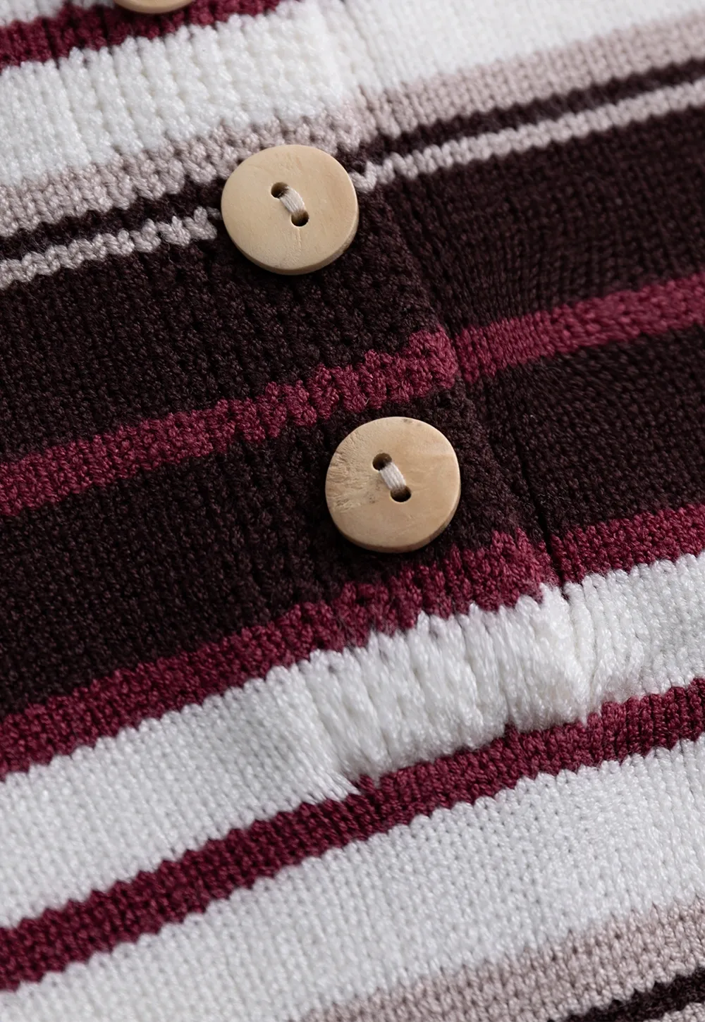 Womens Striped Polo Sweater