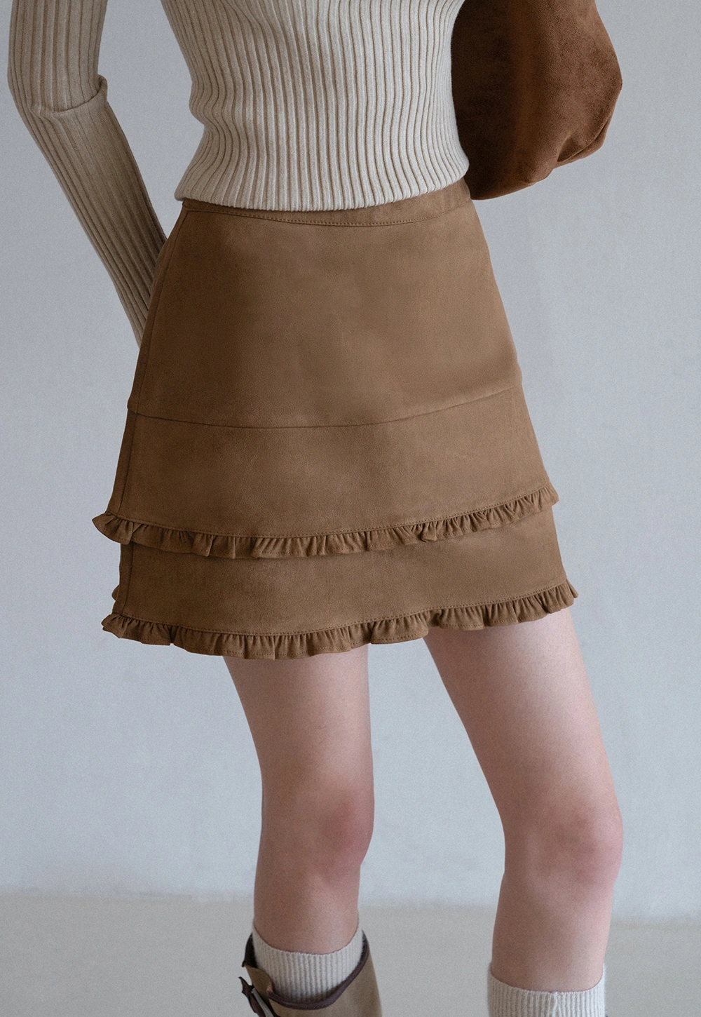 Ruffle Hem A-Line Mini Skirt