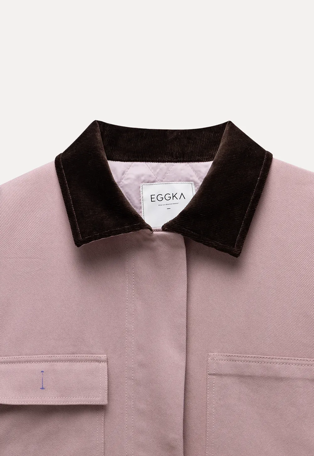 Contrast Collar Pocket Jacket