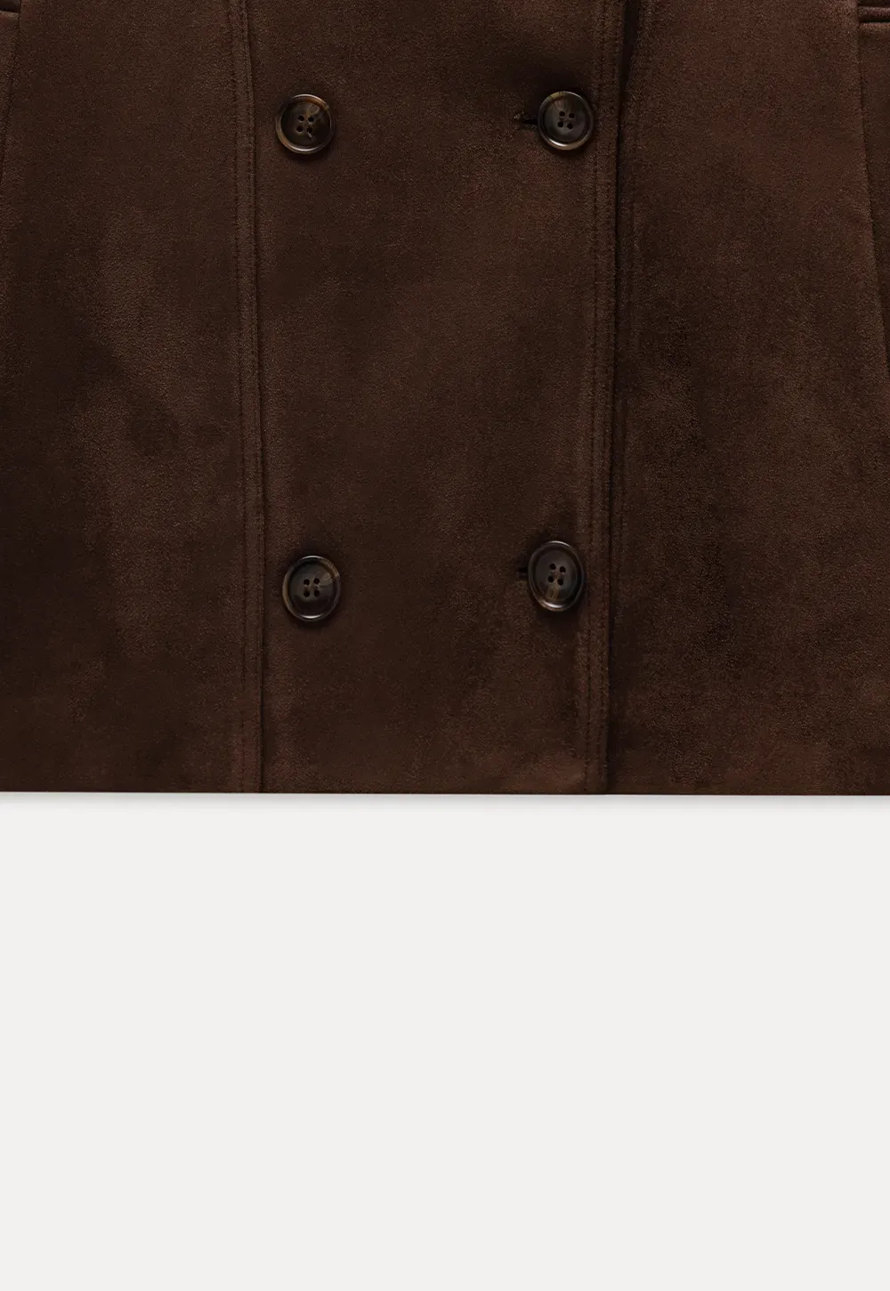 Double Breasted Suede Coat