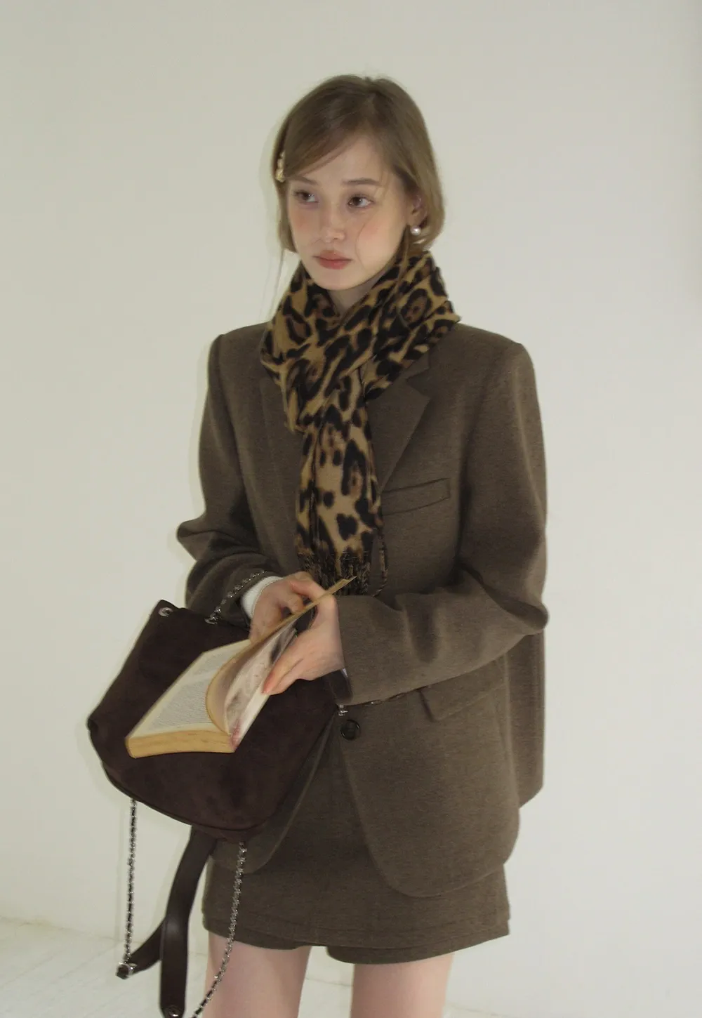 Womens Two-Piece Blazer and Shorts Set