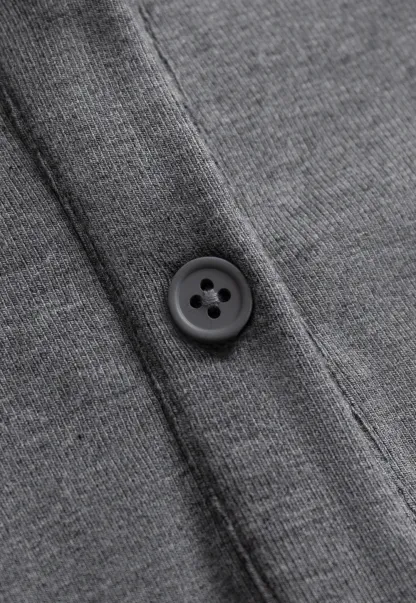 Long Sleeve Hoodie Top with Button Front