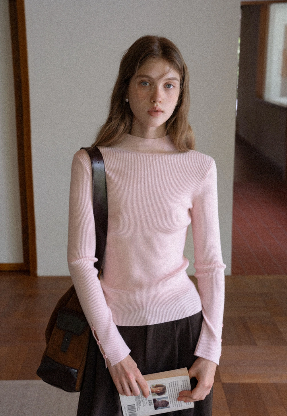 Womens Mock Neck Knit Top