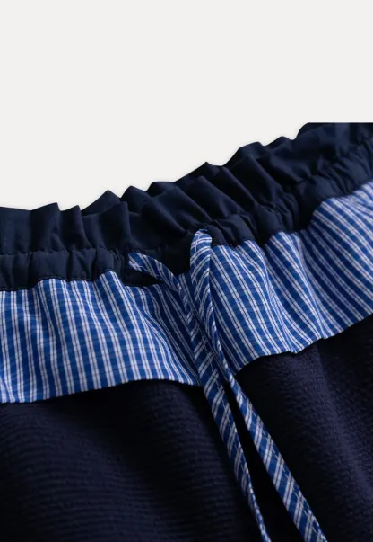 Navy Casual Hoodie and Wide Leg Pants Set