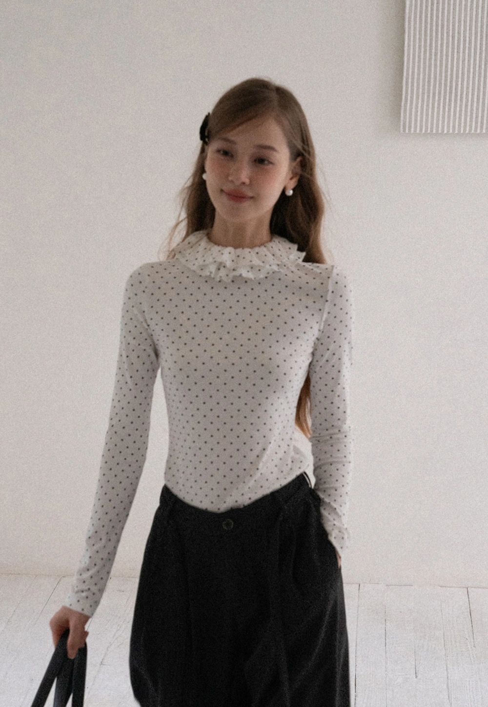 Women Polka Dot Long Sleeve T Shirt