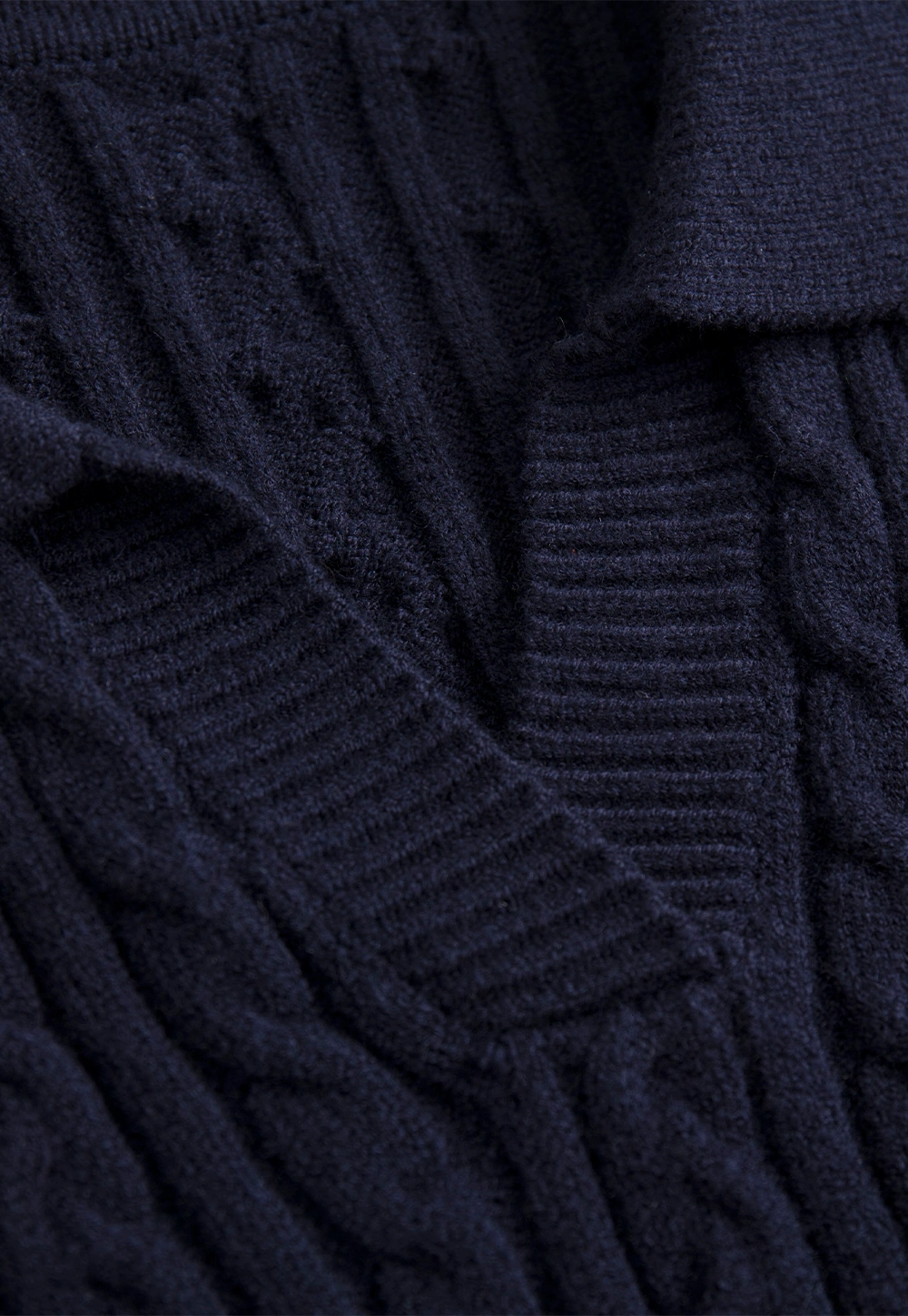 Women Cable Knit Polo Sweater Long Sleeve Slim Fit Pullover