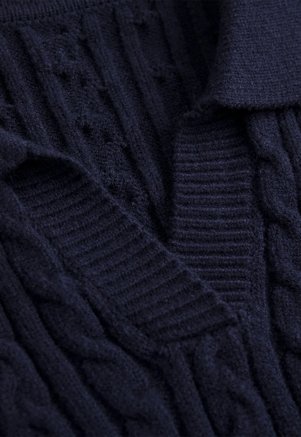 Women Cable Knit Polo Sweater Long Sleeve Slim Fit Pullover