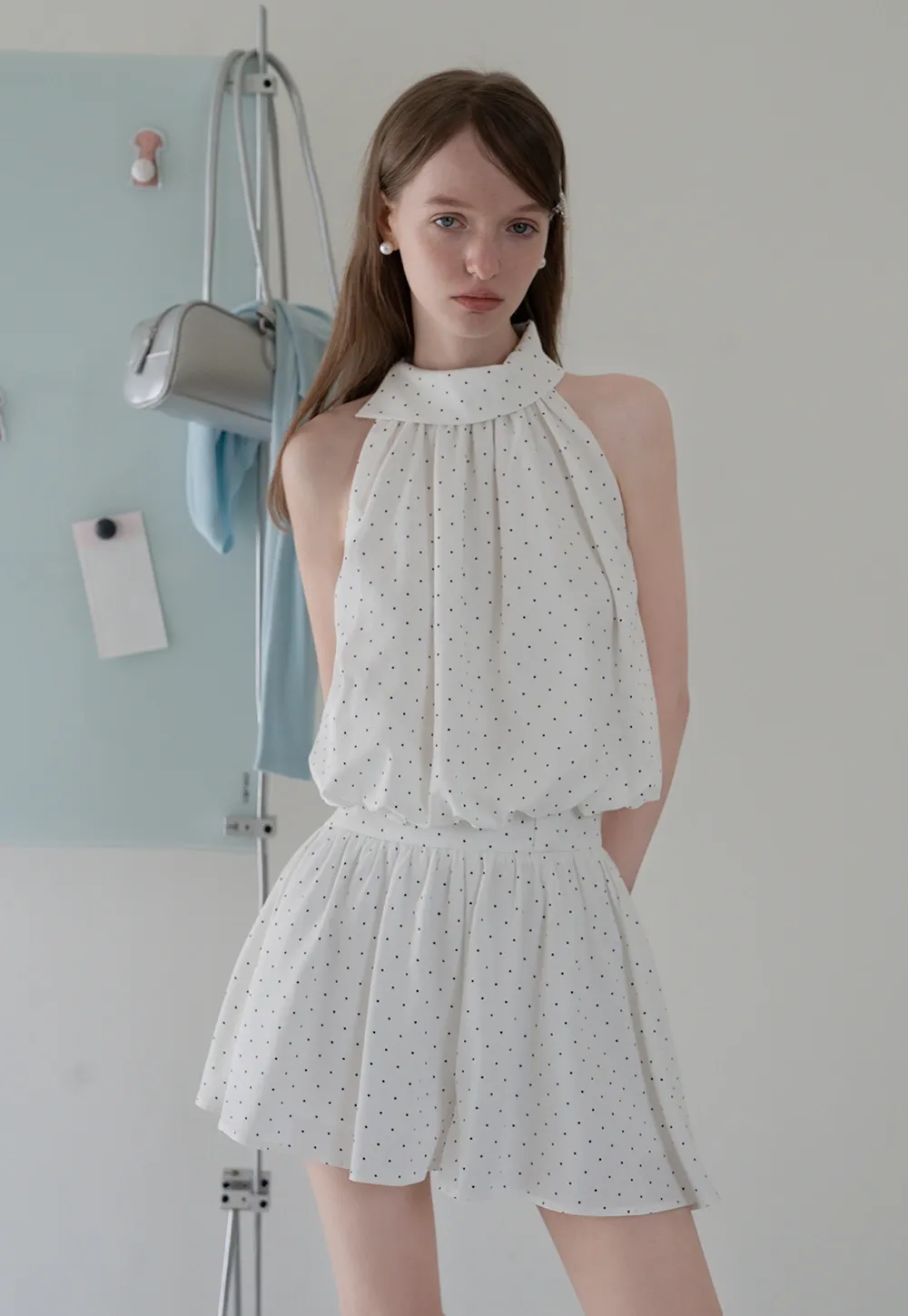 Polka Dot Halter Top and Flowy Skirt Set