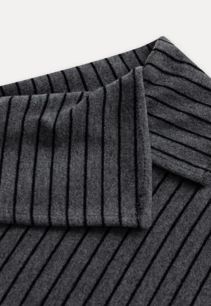 Striped High Neck Relaxed Fit Top