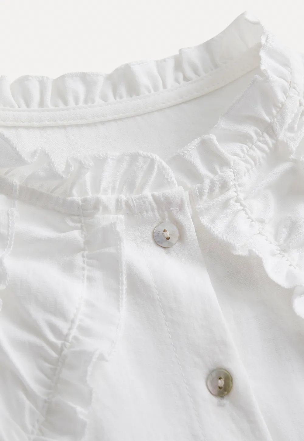 Ruffled Detail Button Up Blouse