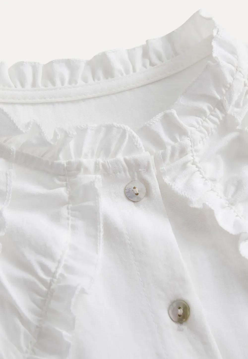 Ruffled Detail Button Up Blouse