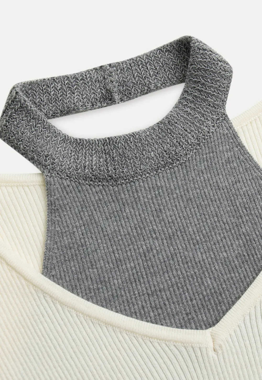 Women Cut Out High Neck Knit Pullover Slim Fit