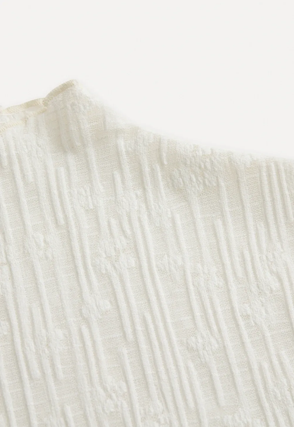 Women High Neck Long Sleeve Lace Top with Layered Ruffle Hem