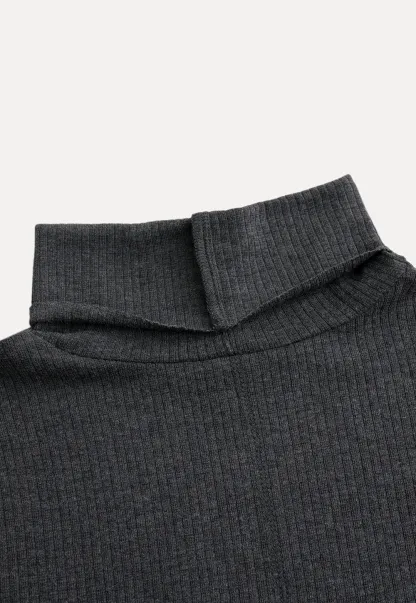 Women Soft Knit Turtleneck Slim Fit Shirt