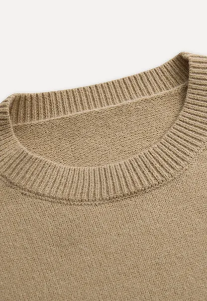 Women Faux Layered Sweater with Scarf Collar