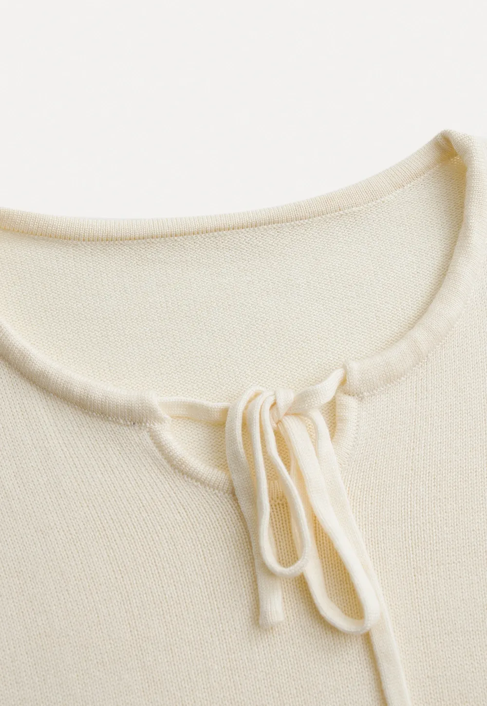 Women Sweet Style Bow Tie Long Sleeve Knitwear