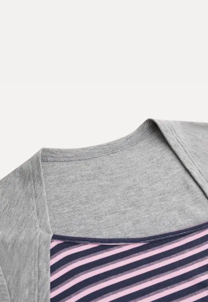 Striped Layered Shrug Top