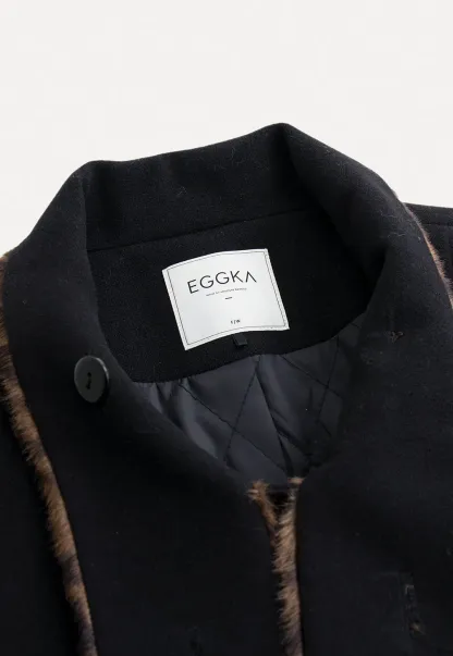 Faux Fur Trim Belted Wool Coat