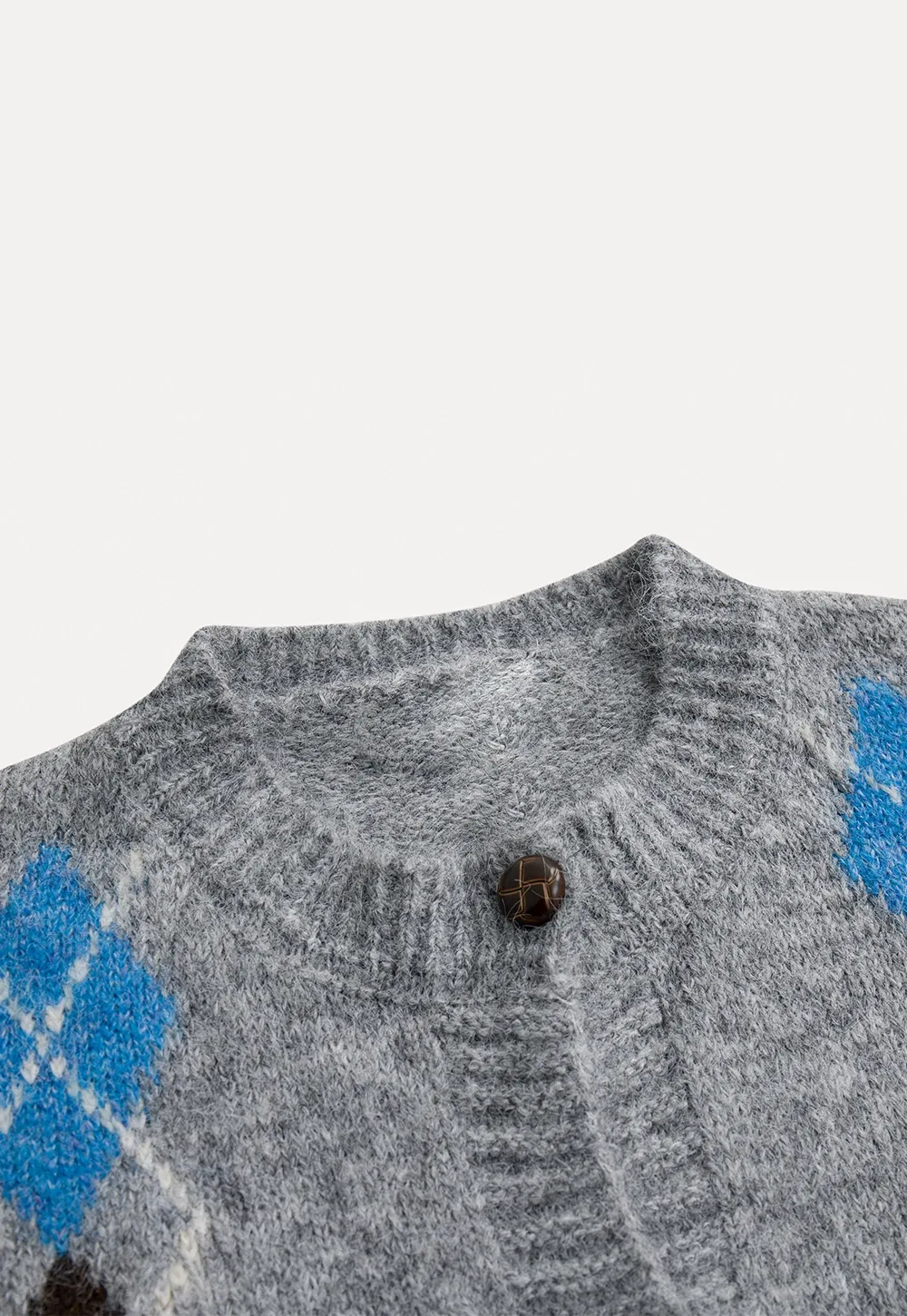 Argyle Knit Cardigan