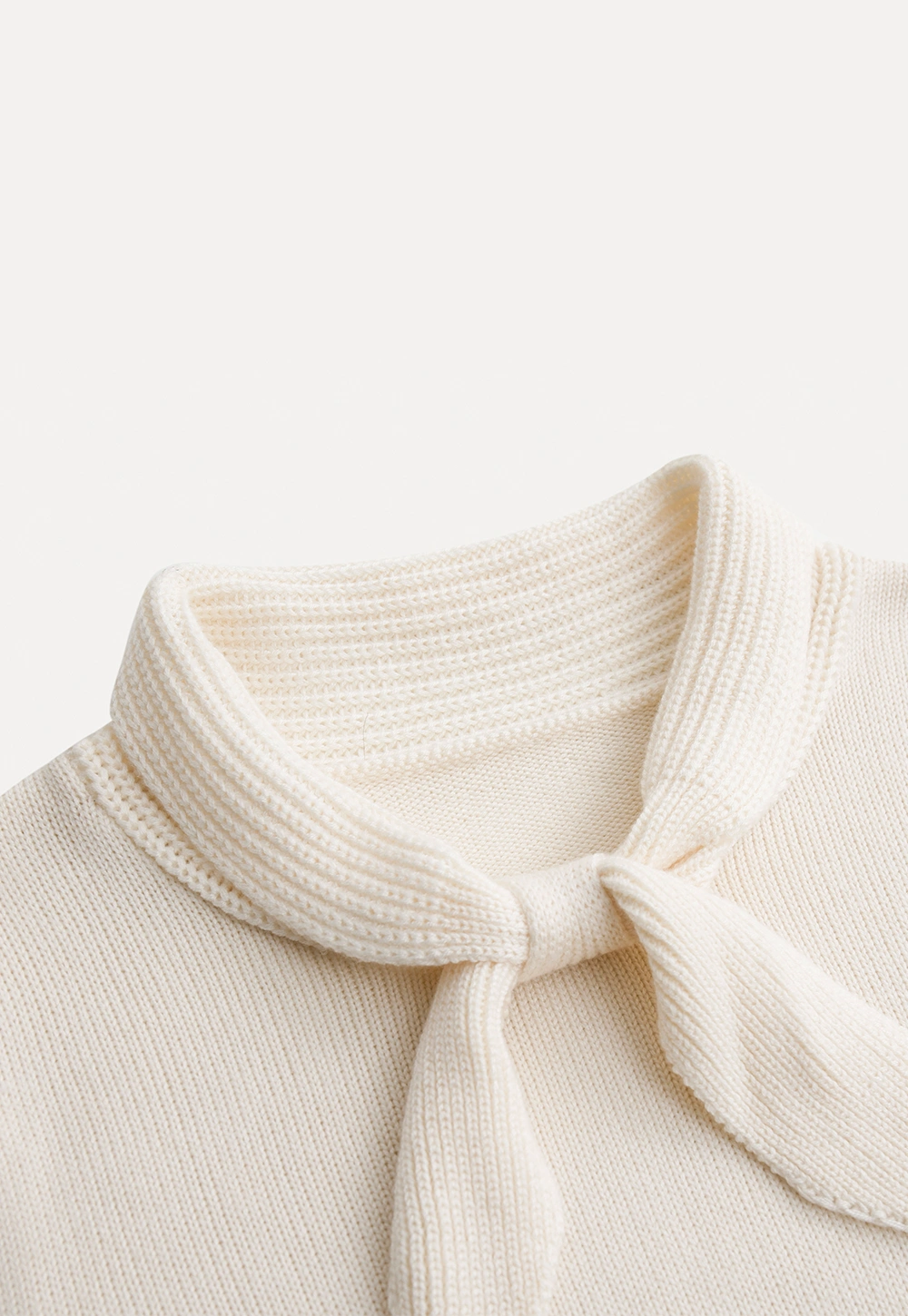 Women Elegant Tie Neck Pullover Sweater