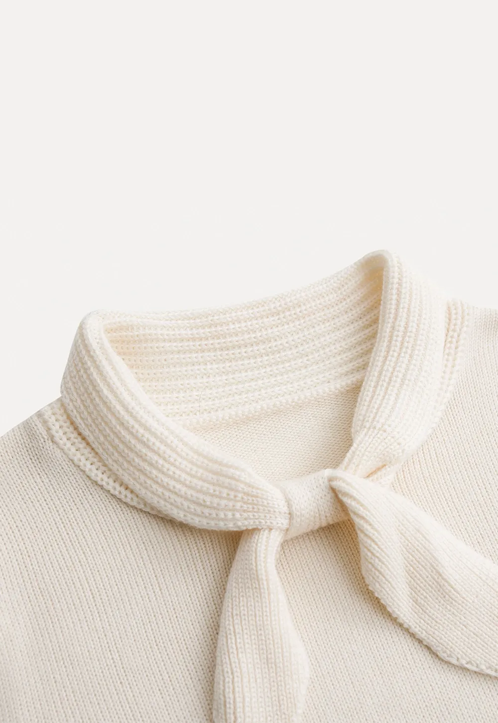 Women Elegant Tie Neck Pullover Sweater