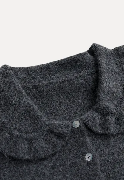 Vintage Ruffle Trim Short Knit Cardigan