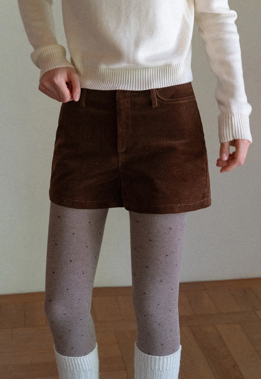 Soft Corduroy High Waist Shorts