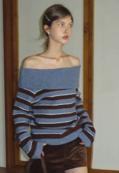 Striped Turtleneck Sweater