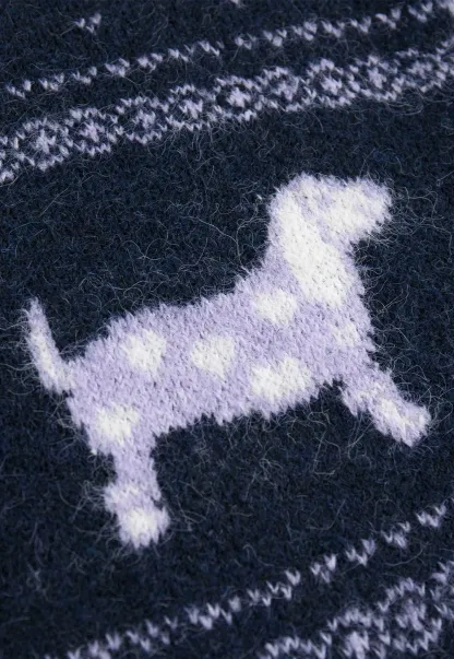Dog Pattern Knit Cardigan
