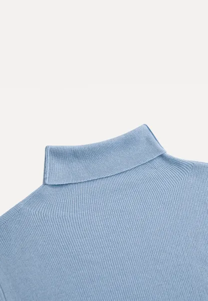 Ribbed Turtleneck Top