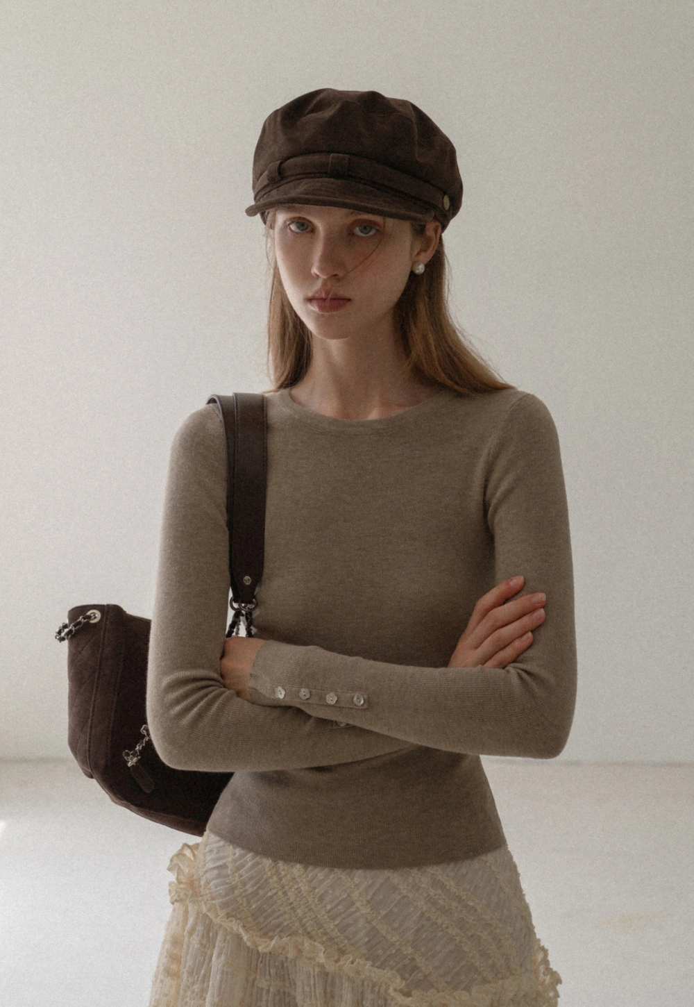 Basic Ribbed Knit Top Women Long Sleeve Pullover