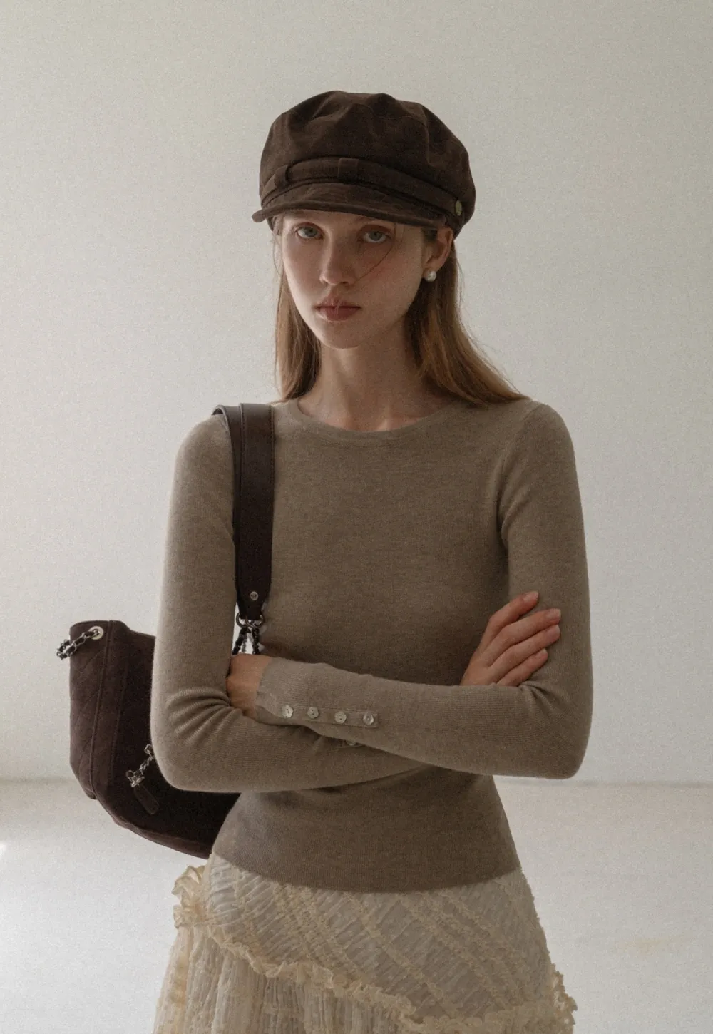 Basic Ribbed Knit Top Women Long Sleeve Pullover