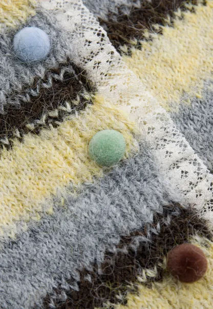 Vintage Striped Knit Cardigan for Women Casual