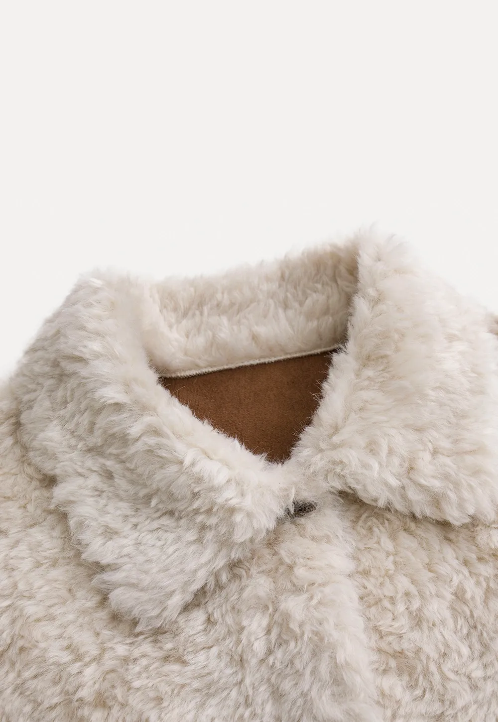 Women Faux Shearling Jacket Short Teddy Coat Winter