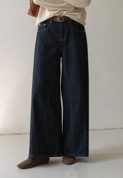 Women High Waist Wide Leg Denim Jeans Pants