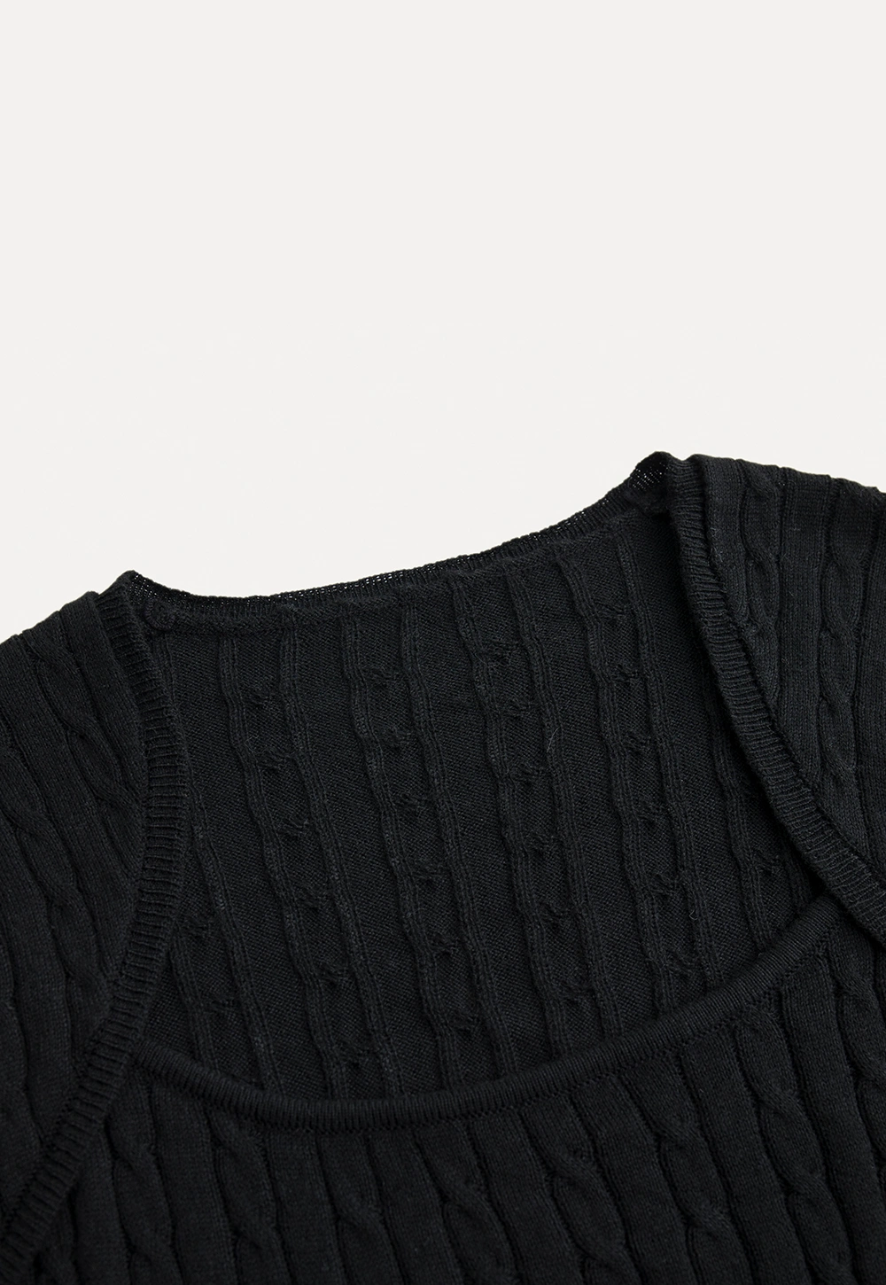 Square Neck Cable Knit Sweater