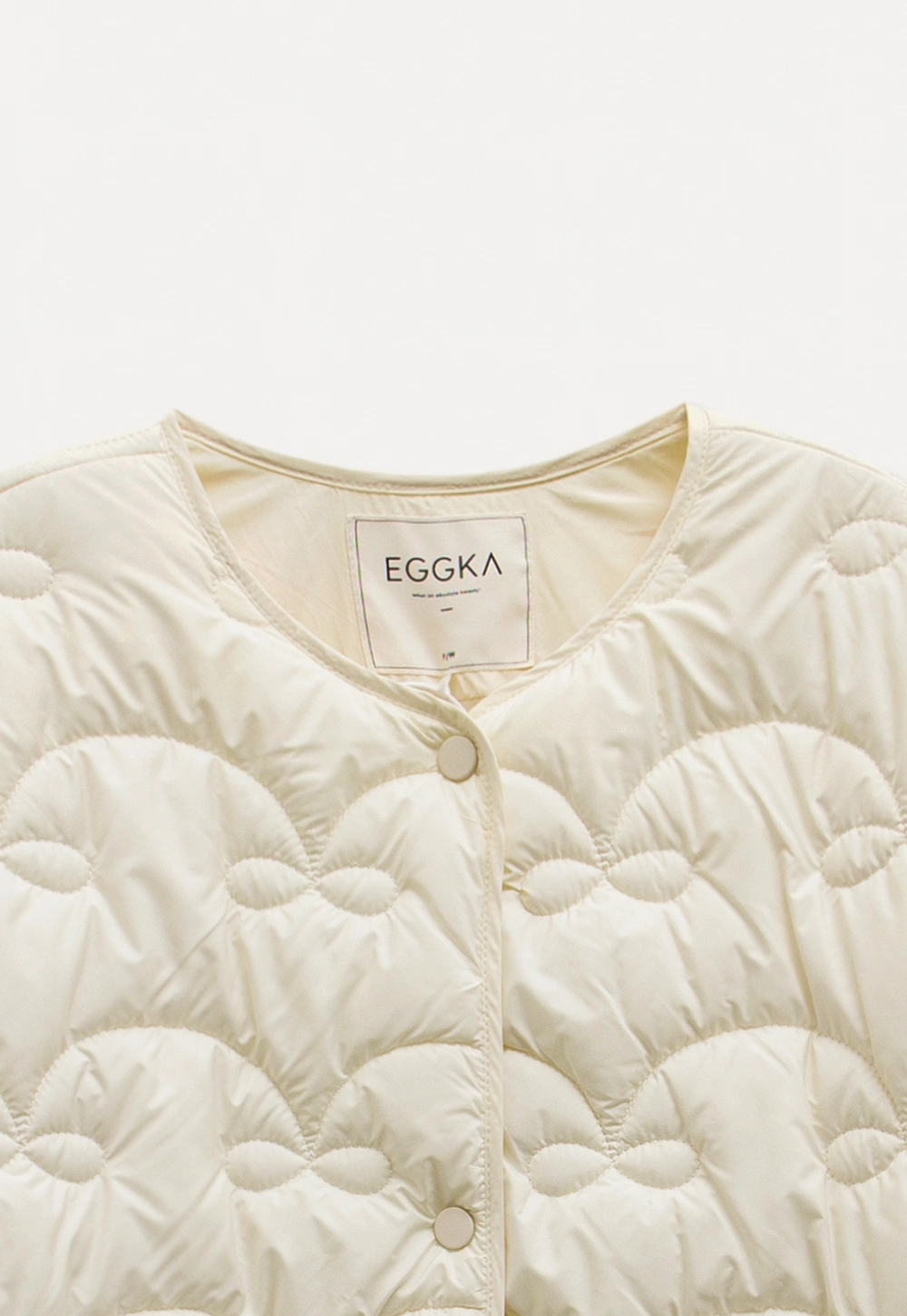 Round Neck Quilted Jacket Women Casual Outerwear