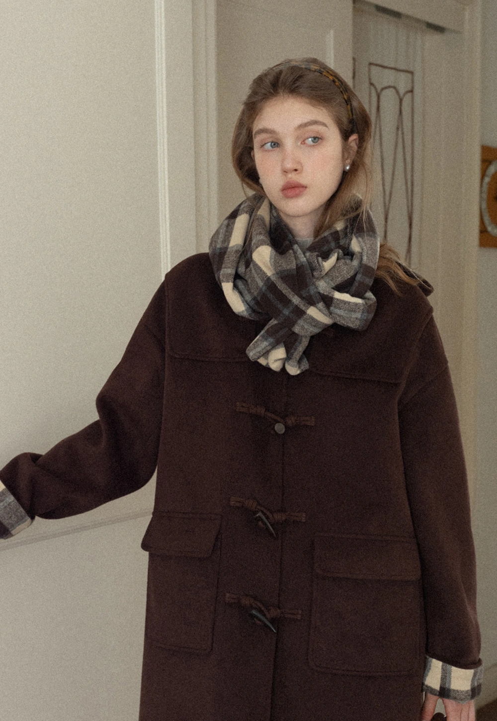 Classic Checkered Scarf Women Warm Winter Wrap