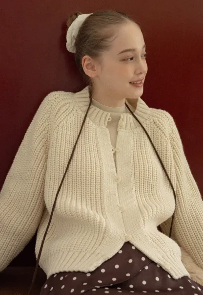 Classic Button Cardigan Women Soft Knitwear