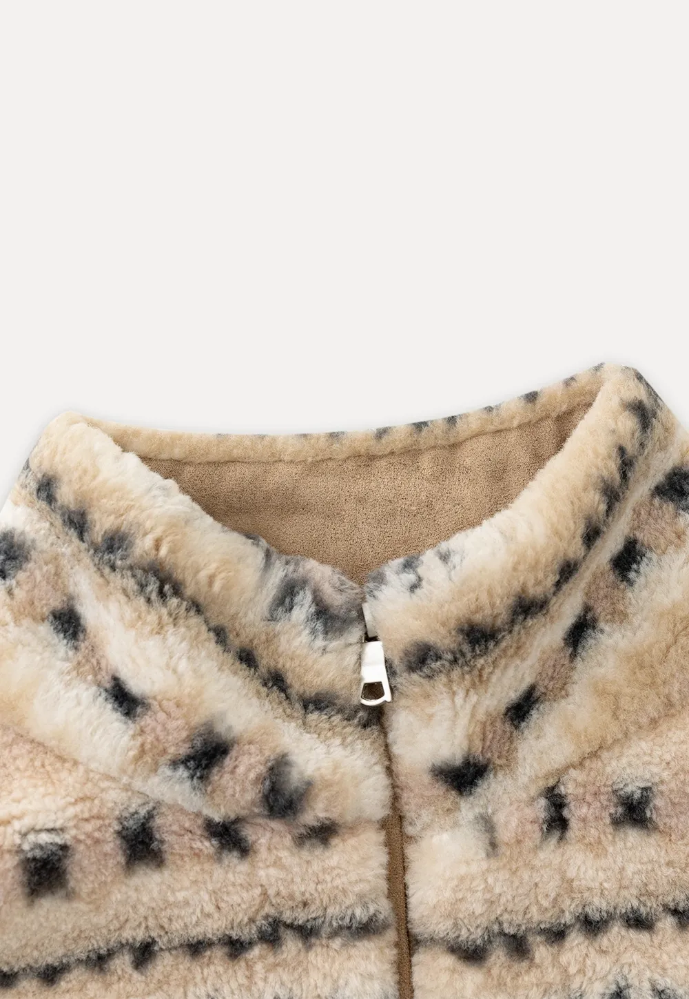 Women Vintage Fleece Jacket Striped Warm Outerwear