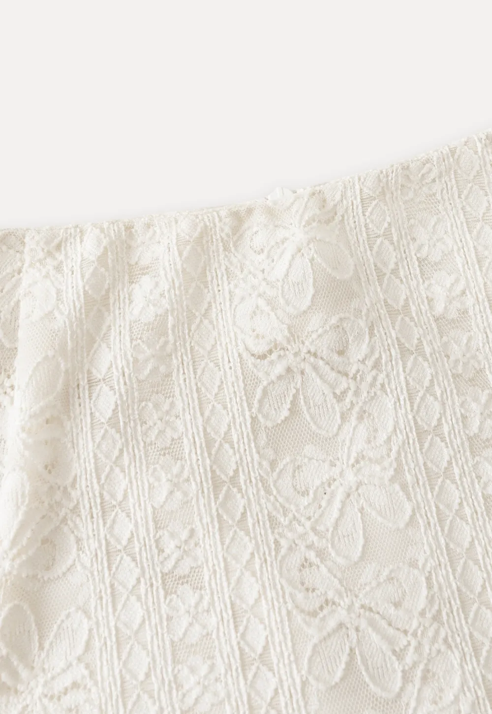 Elegant White A-Line Lace Skirt