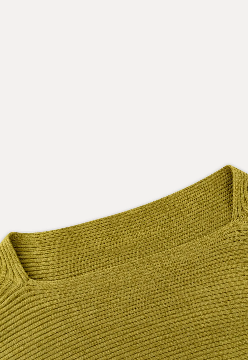 Ribbed Boat Neck Knit Sweater